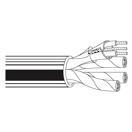 Belden Multi-Conductor Cable, TNC, 20 AWG, 8 C, Chrome, PVC, Stranded, 400V AC, Indoor, 1000 ft 8725 0601000
